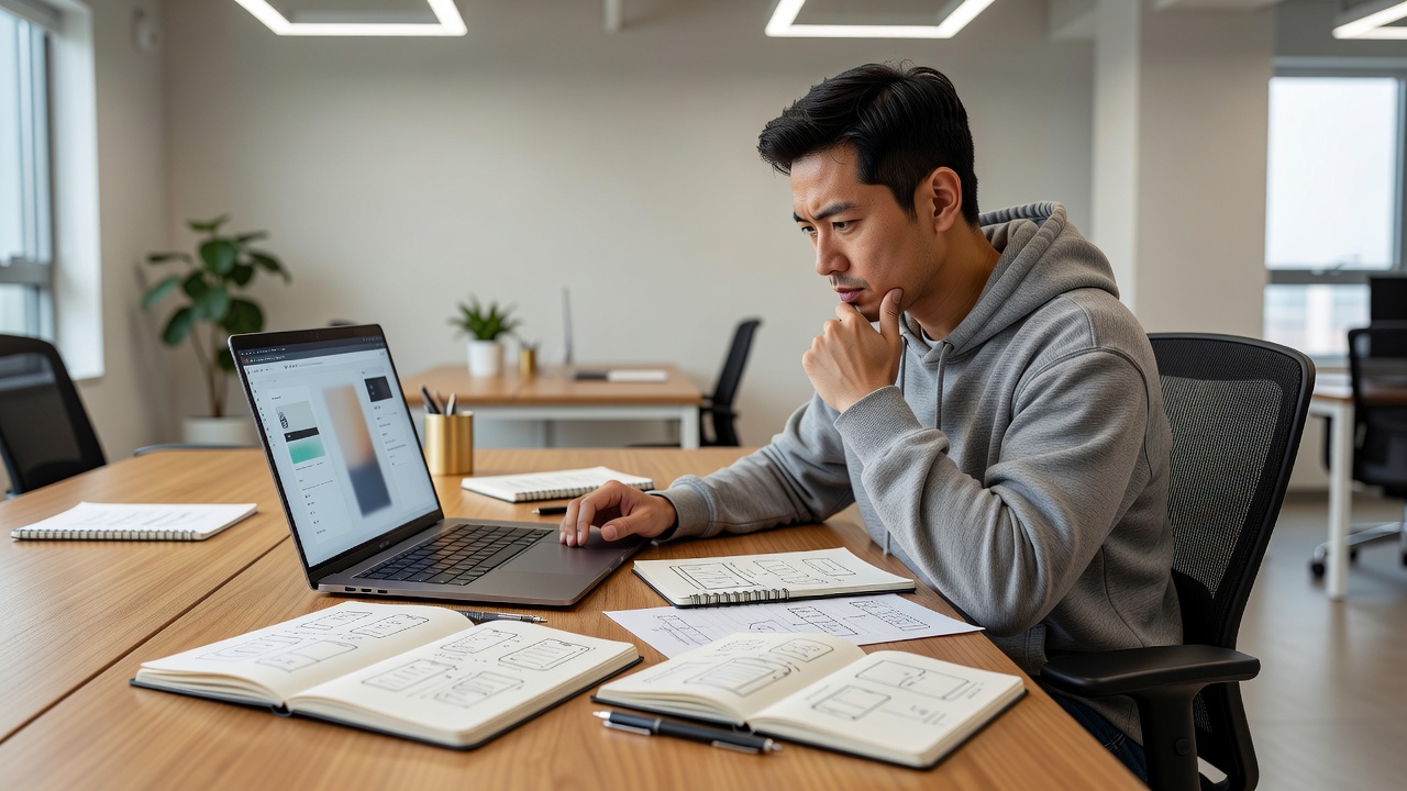 ux 도구 추천 목차를 위한 Figma AI 워크플로우 장면