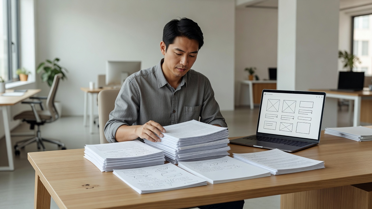 ai ux 도구 논문 목차를 정리한 연구 자료 모습