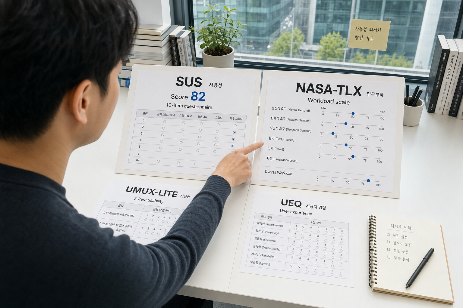 SUS와 NASA-TLX를 넘어선 UX 측정 지표 논문 비교 ux 논문 요약